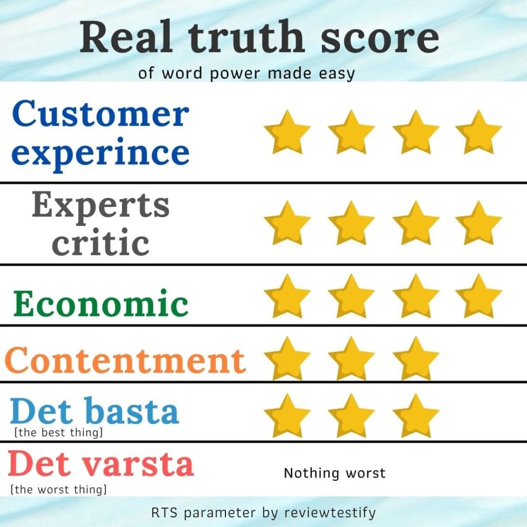 real truth score of word power made easy book