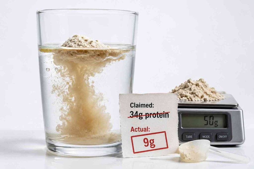 claimed 34g protein but actual is 9g only, best protein for gym latest lab report